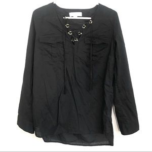 Micheal Kors blouse black tie up size small